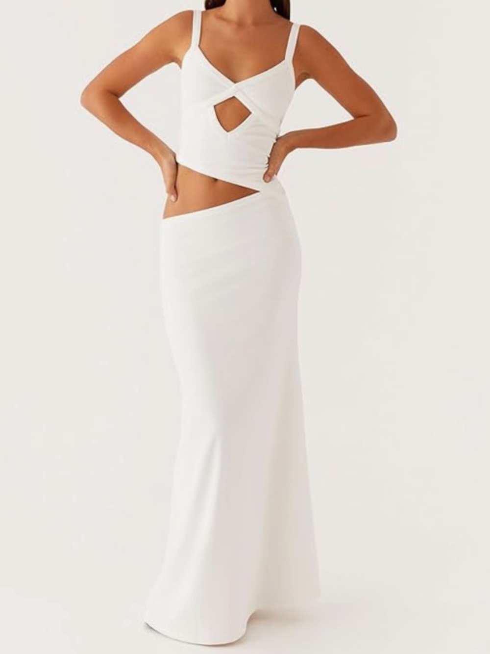 NWT Cut Out Maxi Dress Spaghetti Strap V Neck Backless Summer Bodycon Dress - Picture 2 of 3